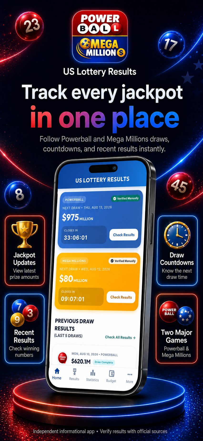 USA PB & MM Lottery Results screenshot 2
